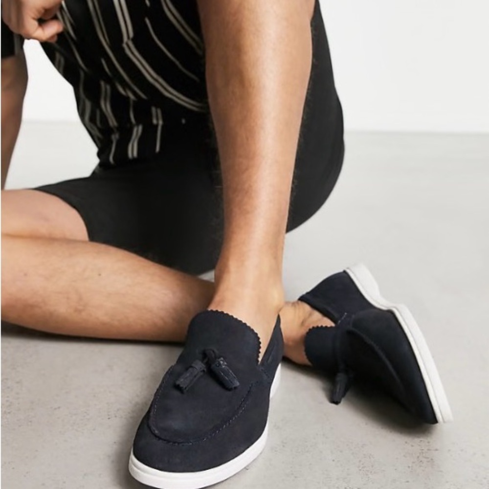 ASOS Dark Blue Tassel Loafers